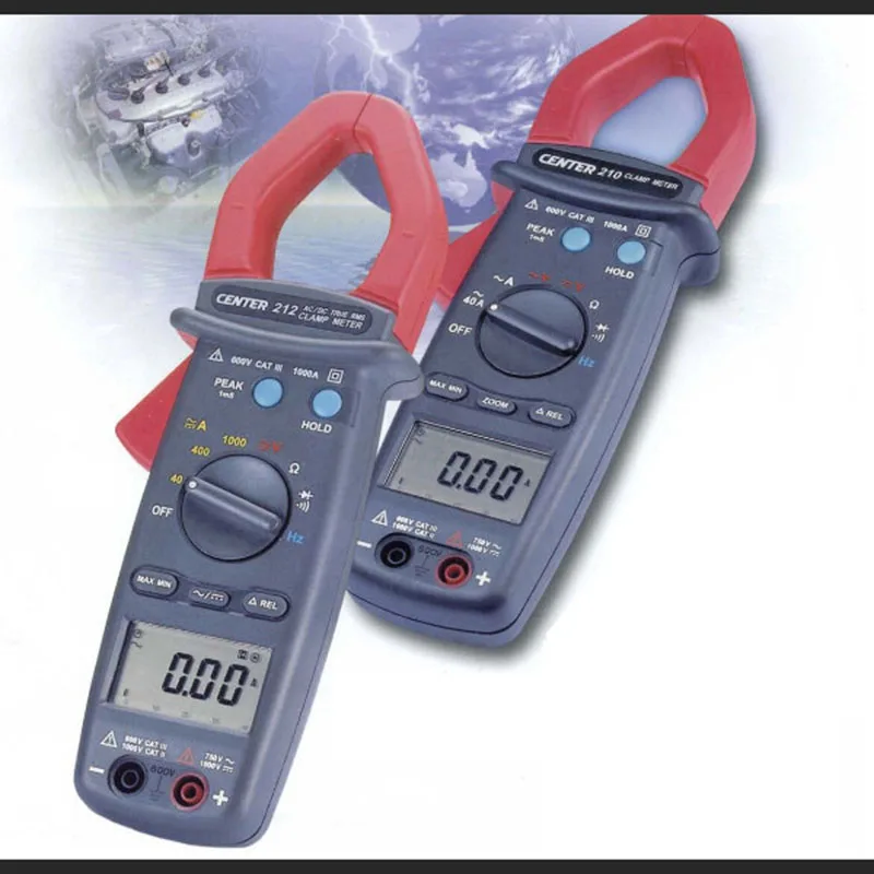 CENTER-212 TRMS AC/DC Clamp Meter High Speed BargraphPeak Hold Function Data Hold FunctionAuto Power Off True RMS.