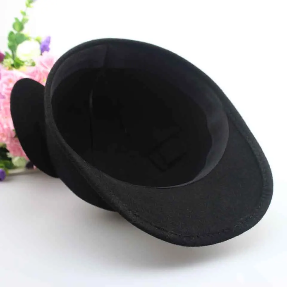 Women\'s Fedoras Hats Spring Autumn Winter Fashion Warm Imitation Wool Felt Hat With Mouse Ears Retro Cute Bowler Cap For Ladies