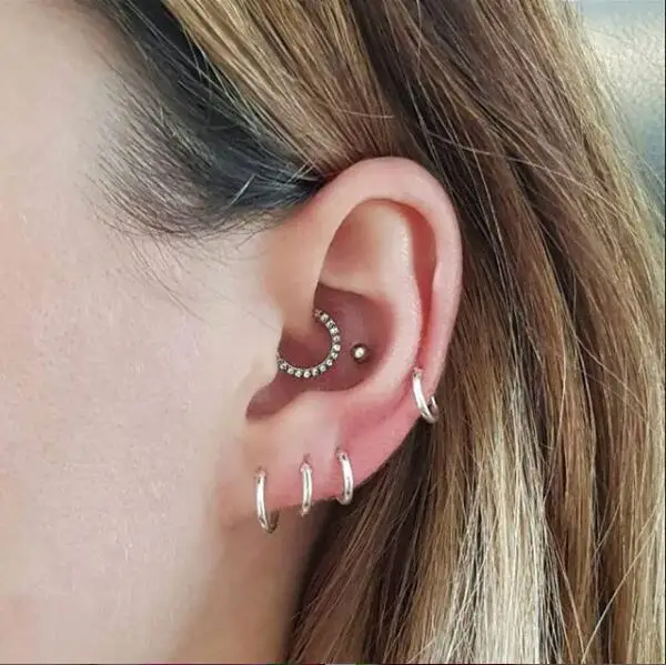 10mm Huggie Hoop Earrings for Women Men Earings Girls Circle Gold Color Cartilage Earring Loop Helix Conch Lobe Ear Nose