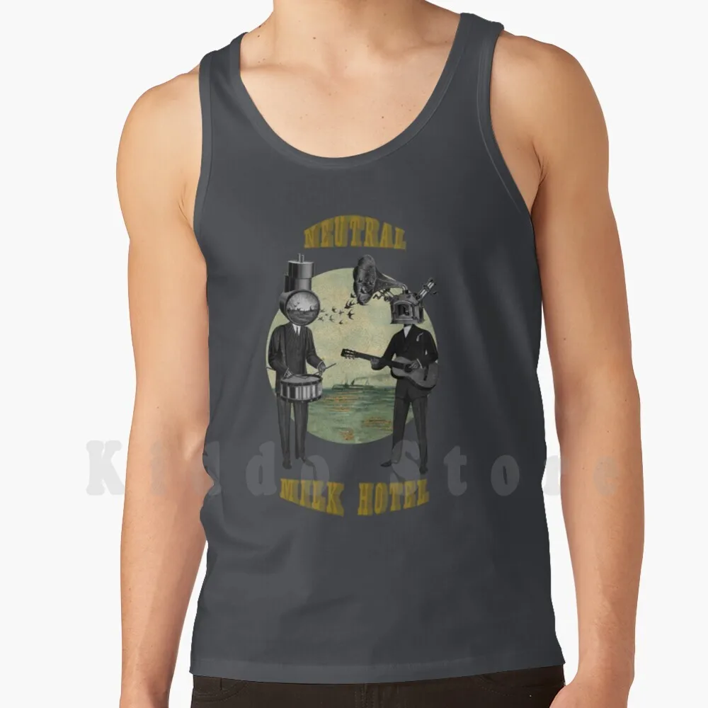

Нейтральный молочный отель Майки Жилет 100% хлопок Neutralmilkhotel Инди-группа Bandshirt Самолет