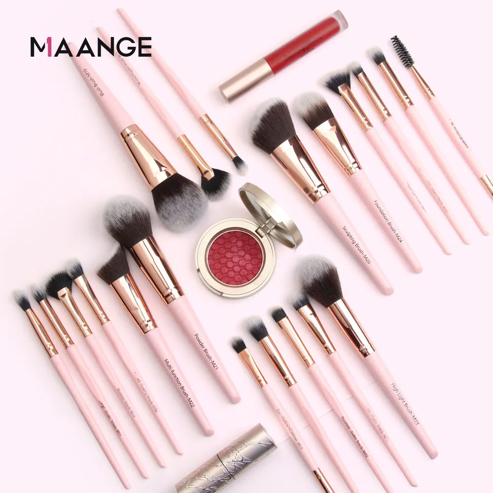 MAANGE Brushes 6/18/22Pcs Makeup Brushes Set With Holder Professional Beauty Make up brush Natural hair Foundation Powder Blush