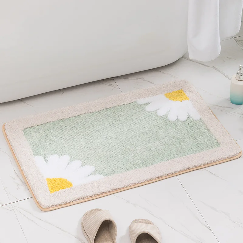 Household Bathroom Non-slip Mat, Door Mat, Fresh Fittle Daisy, Bathroom Absorbent Mat, Entrance Floor Mat, Bedroom Carpet