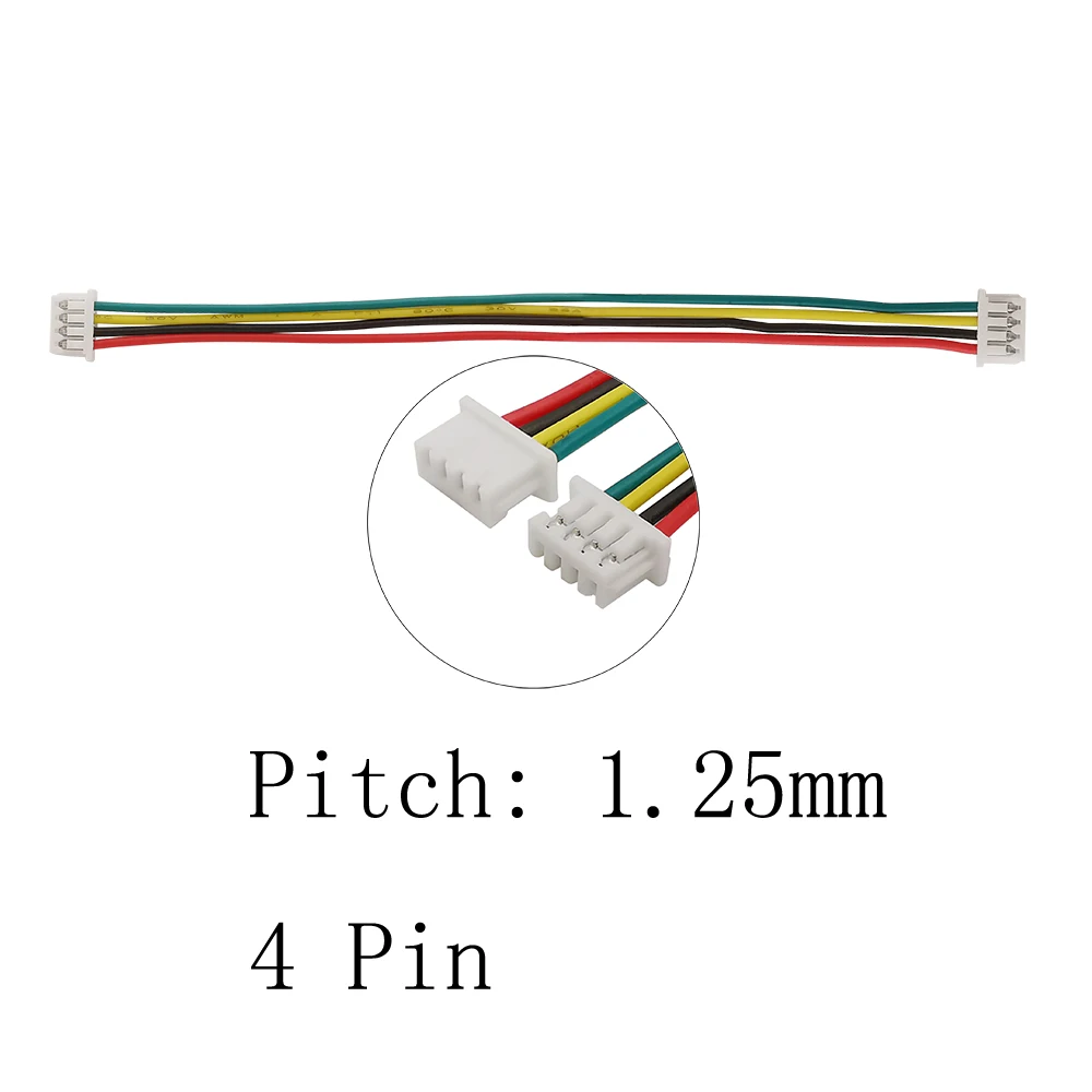 Mini JST Pitch 1.25mm 4 Pin Female to Female Sockets JST 4P Plug Wire Cable Connectors 10cm 15cm 20cm 30cm 28AWG