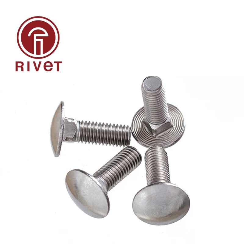 

20/50/100 PCS M6 M8 M10 304 GB12 Stainless Steel Carriage Screws Round Head Square Neck Bolts Shelf Screws