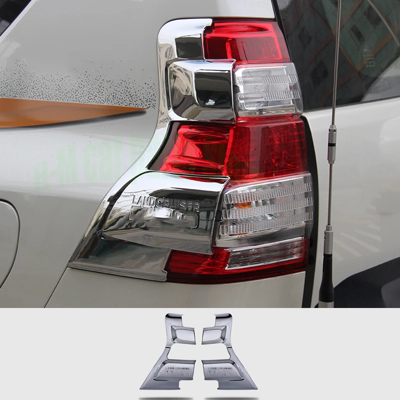 Tail lamp cover decoration Rear light frame trim strip  For Toyota Land Cruiser Prado FJ150 150 2014-2017 ABS Car Accessories