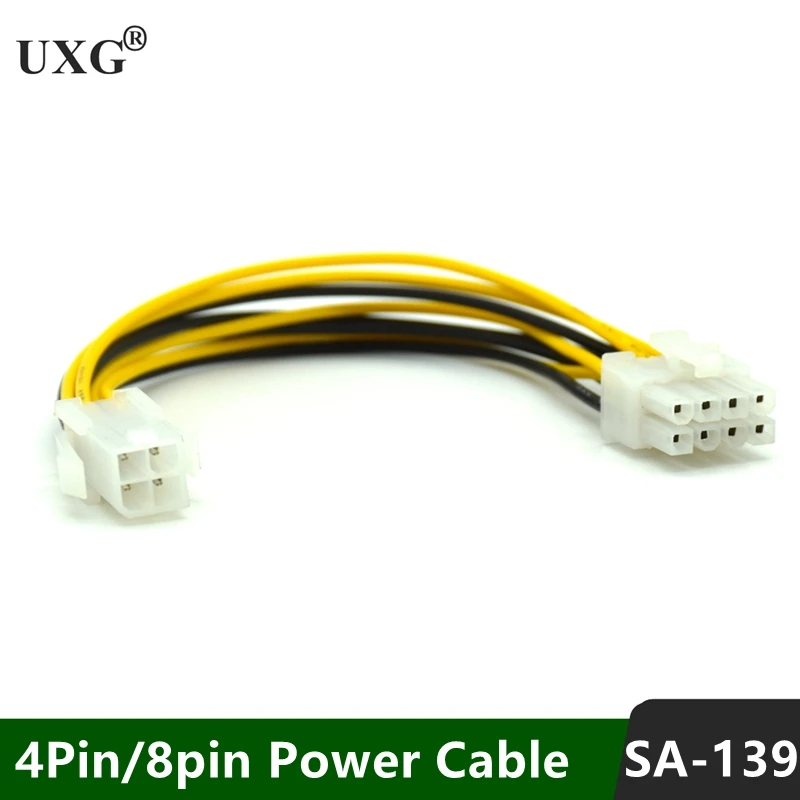 1 PCS 4 Pin Male to 8 Pin Female CPU Power Converter Cable Lead Adapter 4Pin to 8pin Office Supplies