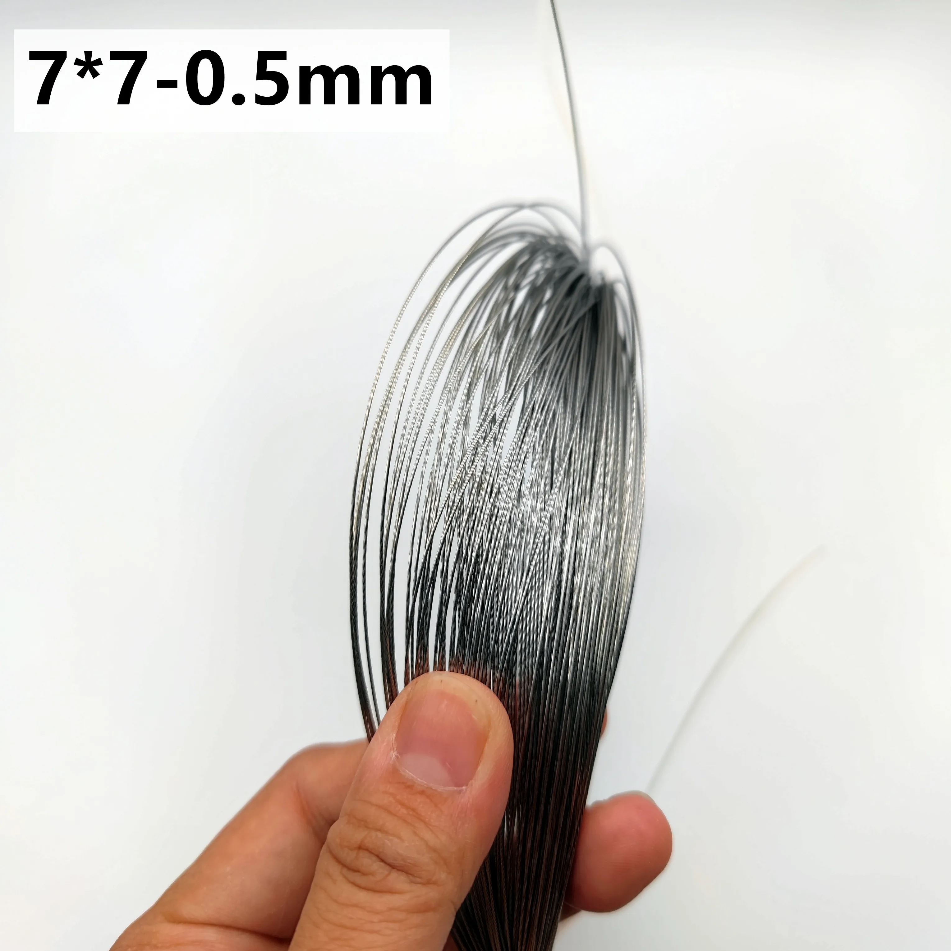 50M/100M 0.5mm diametro 7X7 costruzione 304 cavo metallico in acciaio inossidabile Alambre cavo di sollevamento pesca più morbido