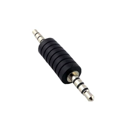 1pc 3.5mm Male to 3.5mm Male 4 Pole TRRS Stereo Audio Headphone Male to Male Adapter Nickel Plated Converter Connector Black