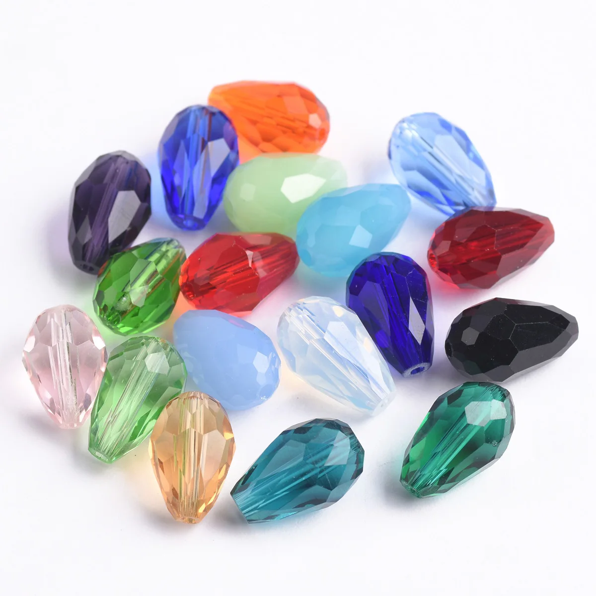 

Teardrop Faceted Crystal Glass 5x3mm 8x6mm 12x8mm 15x10mm Loose Beads Lot For Jewelry Making DIY Earring Findings