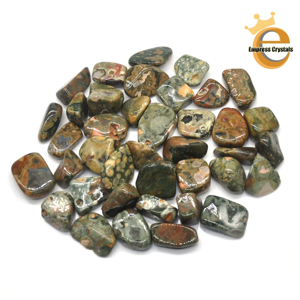 Natural Green Rainforest Jasper Crystal Tumbled Bulk Healing Mineral Specime Gemstones Gem Raw Aquarium Decoration Gift