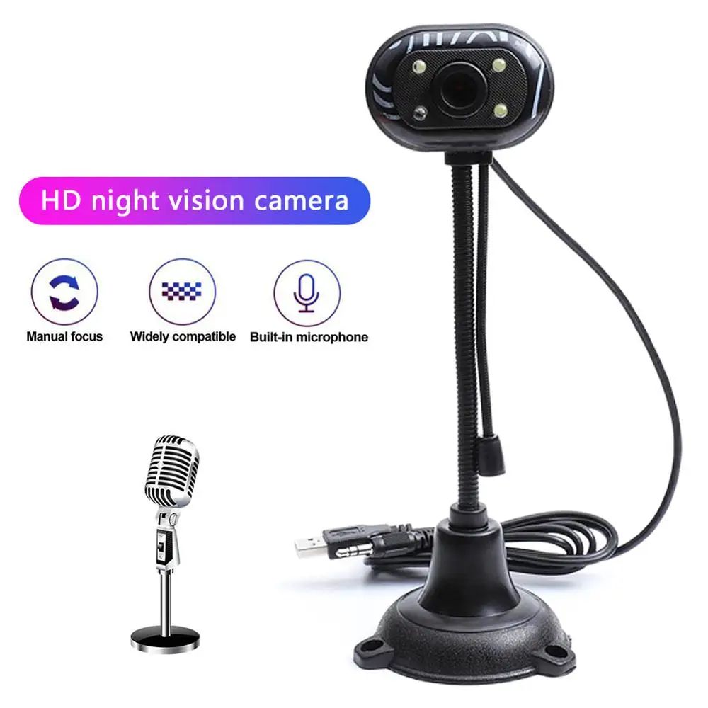 HD Computer Webcam With Microphone USB Webcams 480p Dynamic Resolution for Computer PC Desktop Laptop