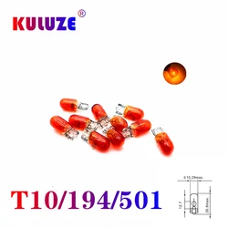 KULUZE 10pcs Car W5W T10 194 158 Halogen Lights 12V 5W Amber/Orange Lamp Instrument Reading Light Interior Clearance Bulbs