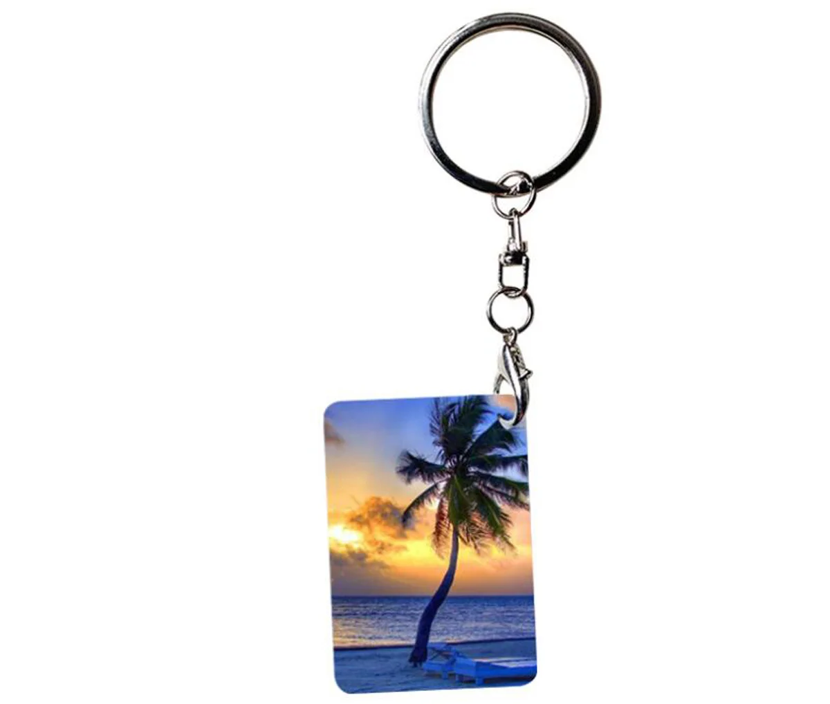 

DHL300pcs Sublimation Aluminium Alloy Double Sided Keychains Transfer Printing Blank DIY Keyring