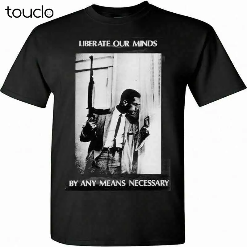 By Any Means Necessary Malcolm X Black New T-Shirt