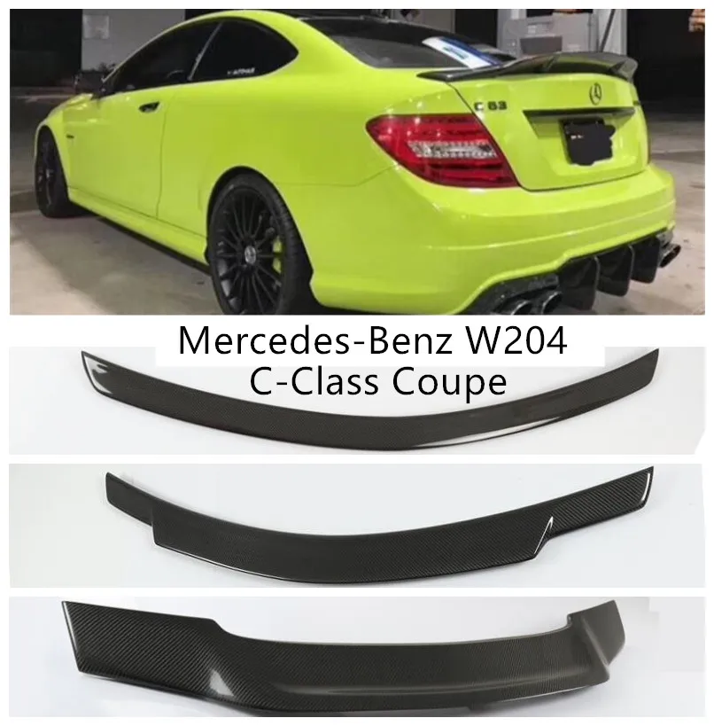 Carbon Fiber Spoilers For Mercedes-Benz W204 C-Class Coupe C63 C200 C230 C260 C280 C300 2007-2014 Wing Lip Spoiler Accessories