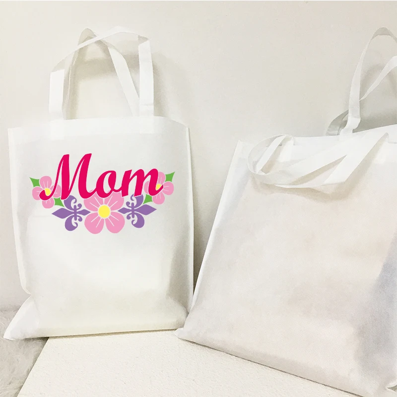 

10pcs Non-woven Fabric Handbag DIY Sublimation Tote Bag Eco-friendly Shopping Hand Bags Customized Christmas Party Gift