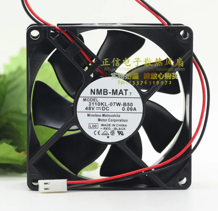 

NMB-MAT 3110KL-07W-B50 L00 DC 48V 0.09A 80x80x25mm 2-wire Server Cooling Fan