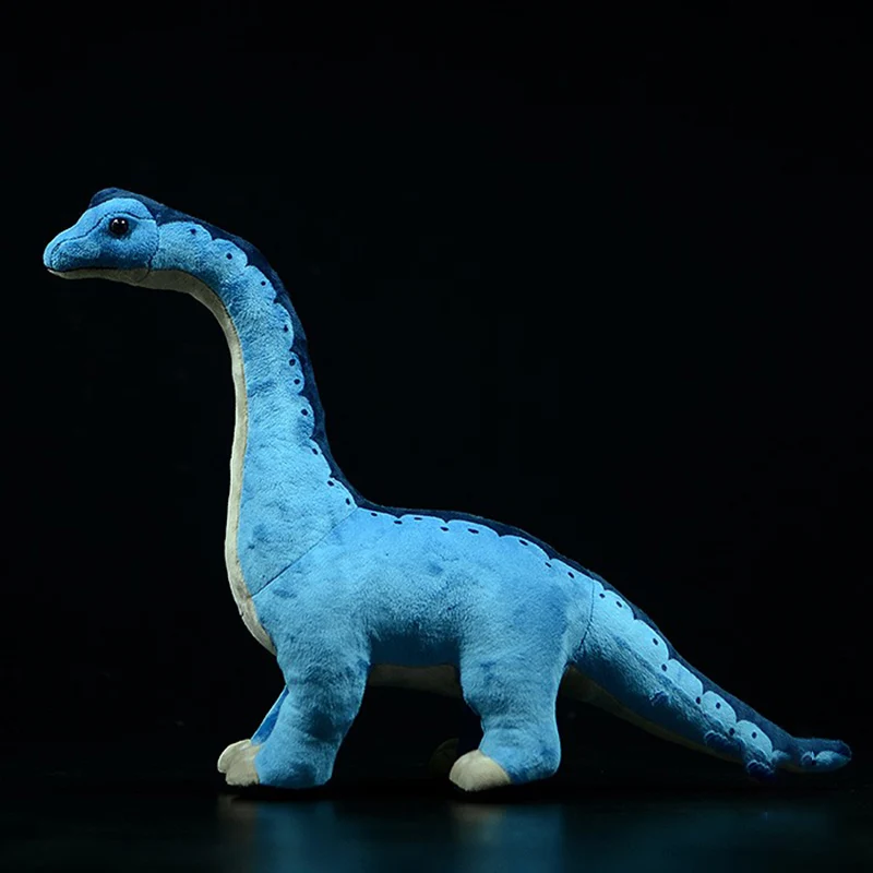 Surper bonito simulação brachiosaurus macio pelúcia brinquedo azul dinossauro boneca modelo da vida real animal para crianças presente de aniversário