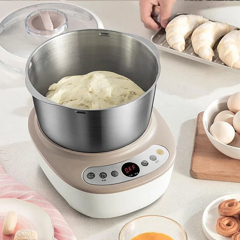 Household Stand Mixer Dough Kneading Machine Dough Mixing Machine Intelligent Timing Stainless Steel Food Mixing Machine