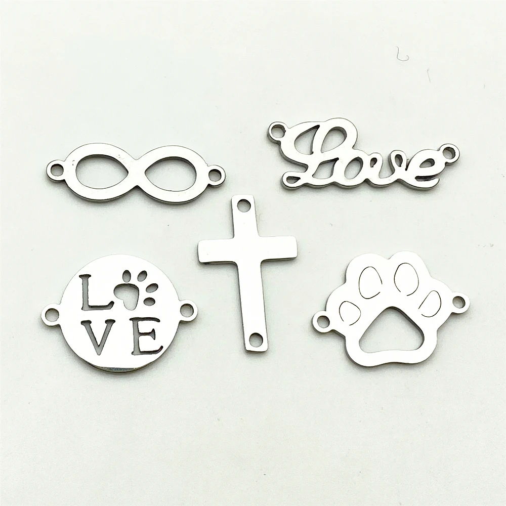 10pcs/lot Stainless Steel Infinite Love Pet Charms dog Fit Bracelet Connectors Charm Necklace Jewelry Handmade Diy Jewelry Make