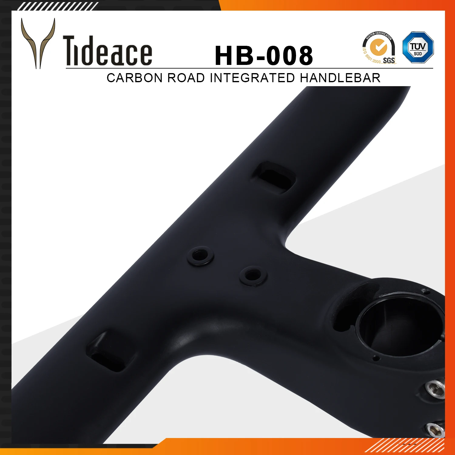 Tideace Bikes T800 Integrated Road Bike Handlebar Carbon Cycling Aero Racing Bicycle Speed Road Bar 28.6 or 31.8mm Compatible