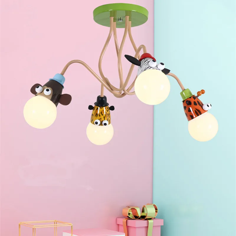 

Novelty animal ceiling light LED White Bulb Cartoon Animal Monkey Zebra Giraffe e27 ceiling light Bedroom Lamps Hang kids lamp