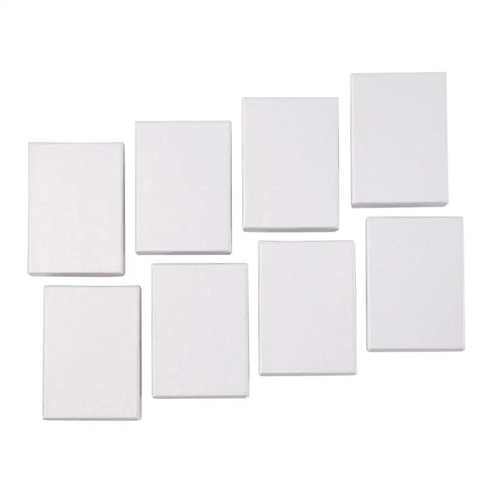 60pcs Cardboard Necklaces Earrings Rings Set Boxes Rectangle White Black Gifts Presents Storage Display Jewelry Box 9x6.5x2.8cm