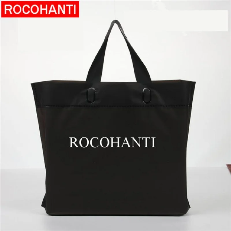 100pcs Frosted CPE Plastic Bag with Handle, Shopping Gift Bags, Clothing Shops, Retail Packaging, Custom Logo Printed