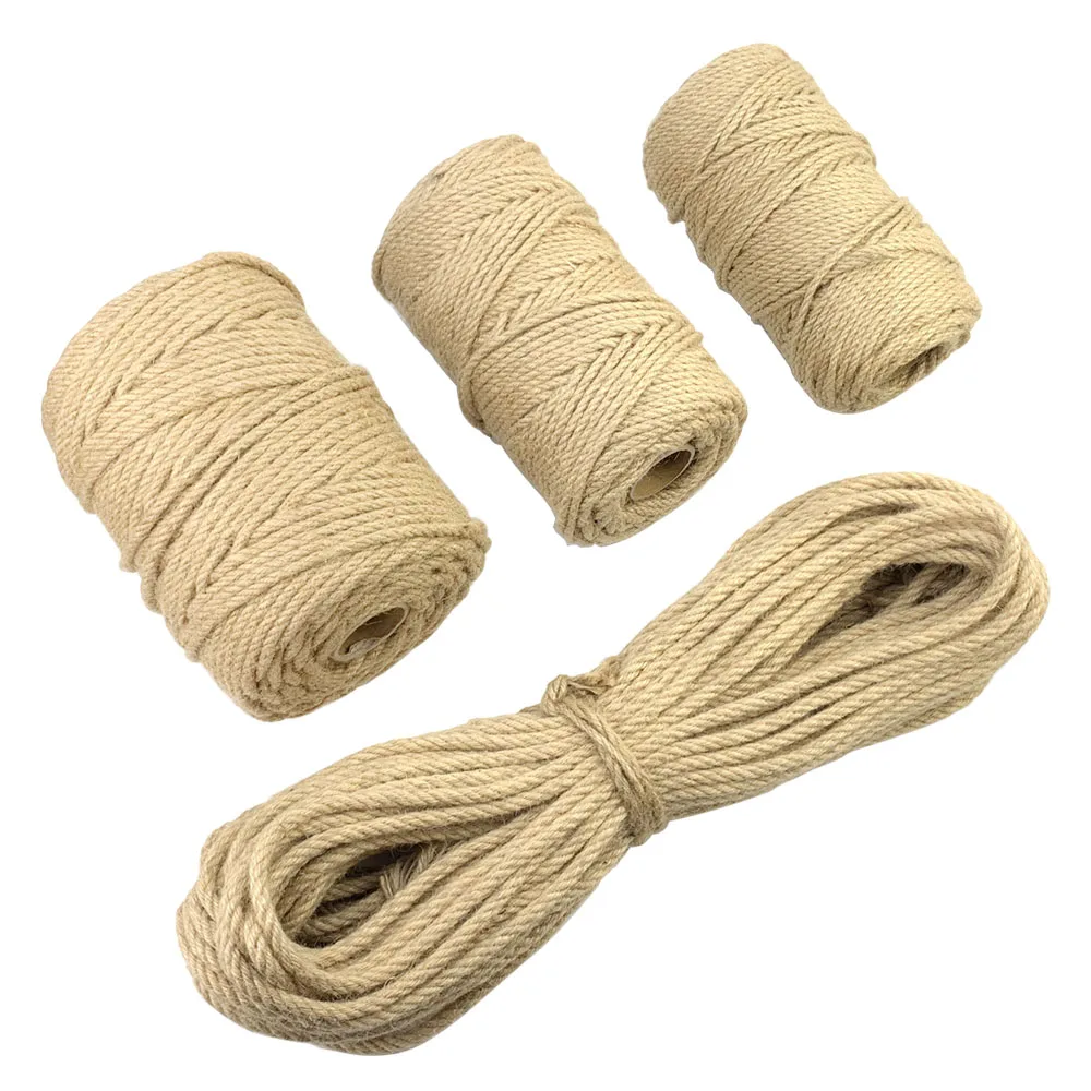 Natural Hemp Rope Cat Tree House DIY Cat Scratcher Rope Climbing Frame Replacement Binding Twine Rope For Cat Sharpen Claw