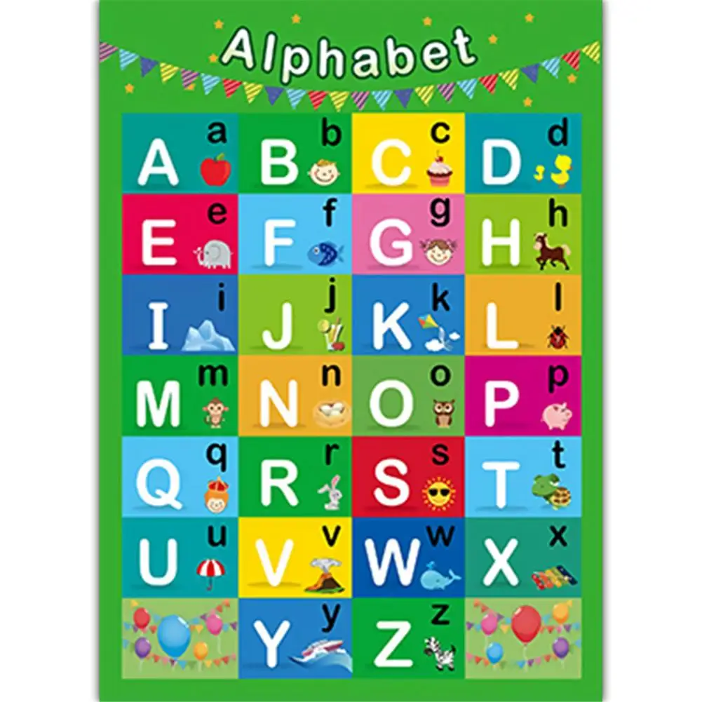 Affiches éducatives pour enfants, papier UV, couleurs de l'alphabet, mathématiques, peintures de classe de maternelle, 12