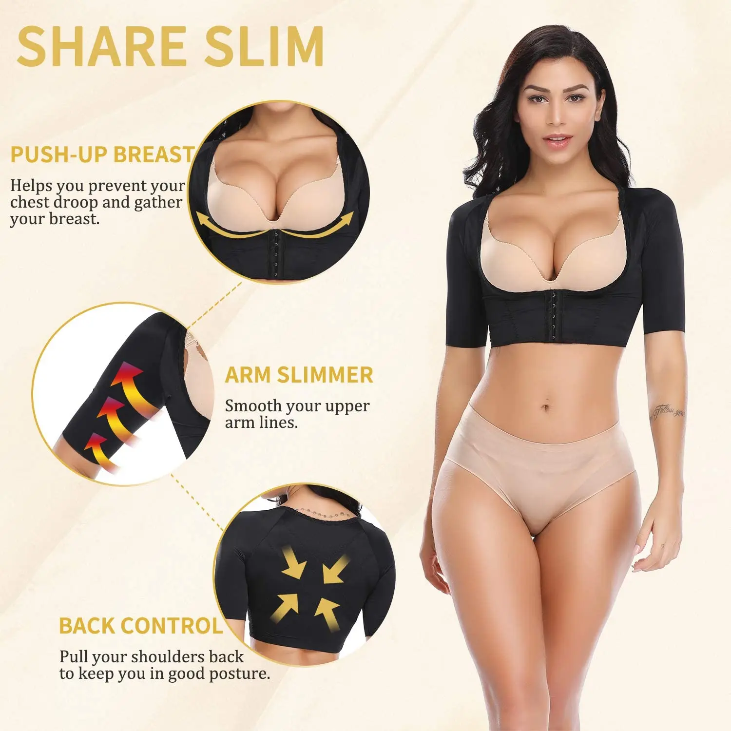 Upper Arm Shaper Post Chirurgische Slimmer Compressie Mouwen Houding Corrector Tops Shapewear Voor Vrouwen