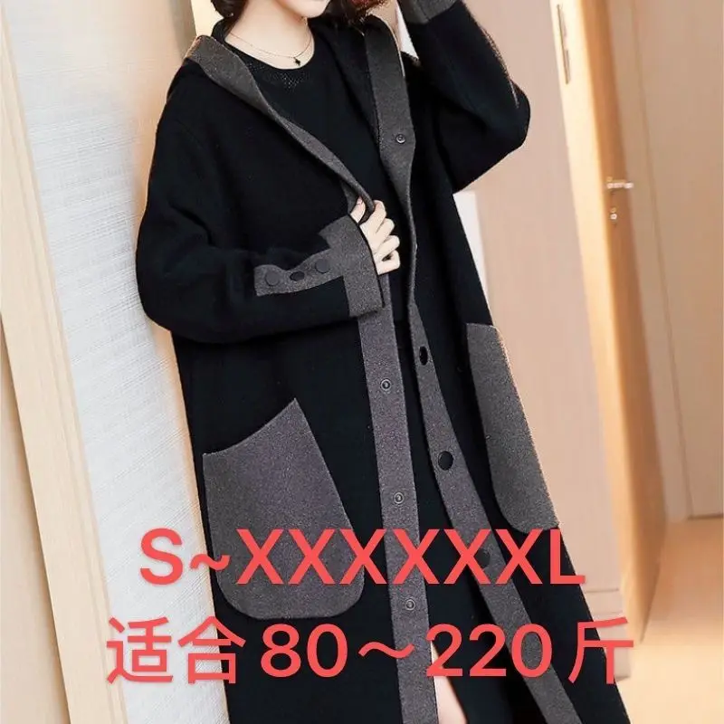 

Female Hooded Jacket Hooded Coat2022 Women Autumn Winter New Korean Loose Western Style Mid-length Woolen Coat Pocket TrenchA313