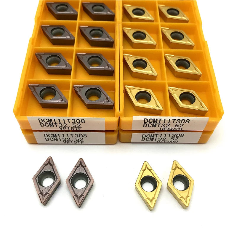 Ferramenta de Torneamento Interno Cnc Inserção de Carboneto Ferramentas de Torno de Corte Alta Qualidade Dcmt11t304 Dcmt11t308 Vp15tf Ue6020