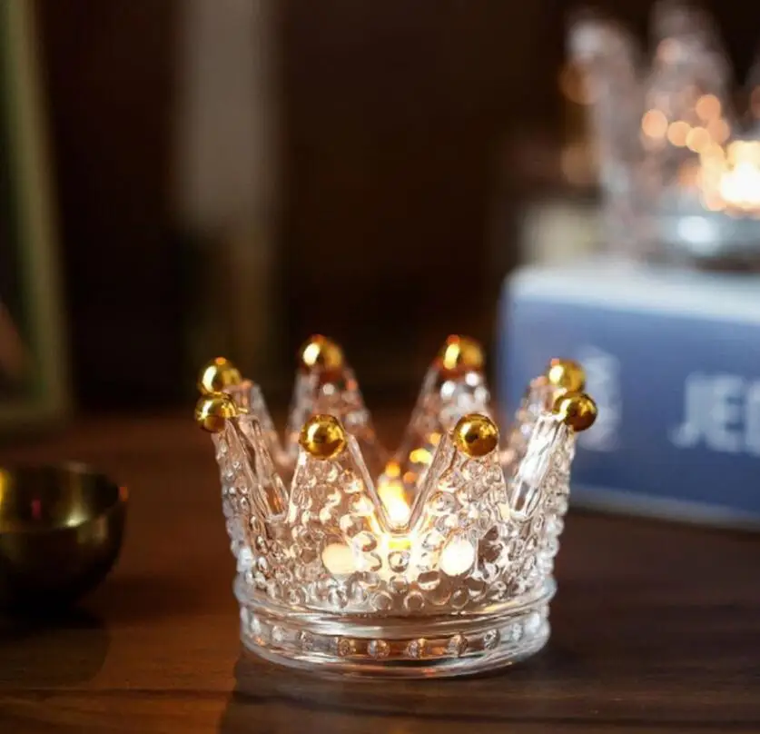 2pcs Crystal Crown Candlestick Candle Holder For Wedding Baby Shower Christmas Party Birthday Favor Gift Souvenirs Souvenir