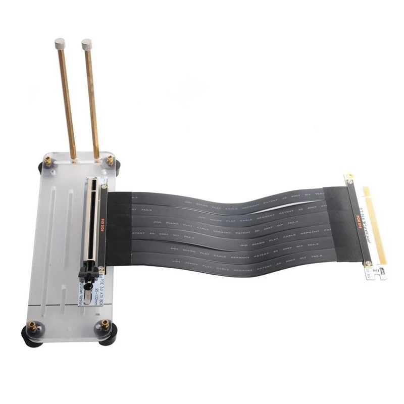 Graphics Card Vertical Kickstand Bracket GPU Holder & Standoff with PCI-E 3.0 GEN3 16X Riser Extension Cable Black Color 10-60cm