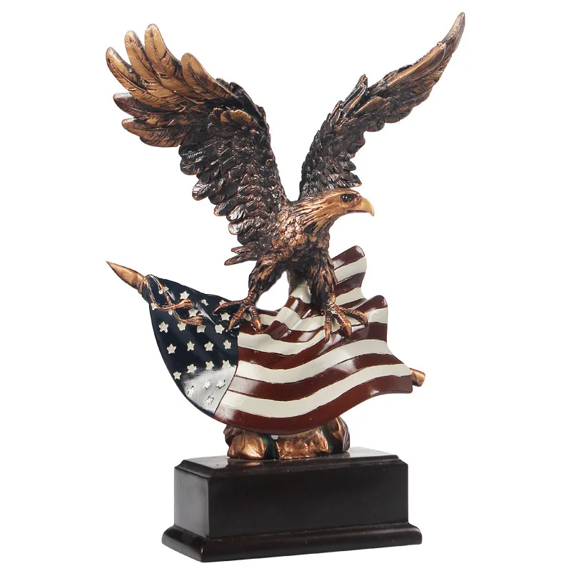 

AMERICAN EAGLE ART SCULPTURE RETRO EAGLE ANIMALS FIGURINE RESIN ART&CRAFT HOME DECORATION OPENING GIFT R2622