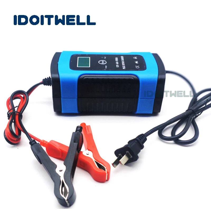 Reparação de pulso 12v carregador de bateria de chumbo-ácido 12v 6a display lcd automático vrla sla agm gel 12 volts carregador de bateria de chumbo-ácido