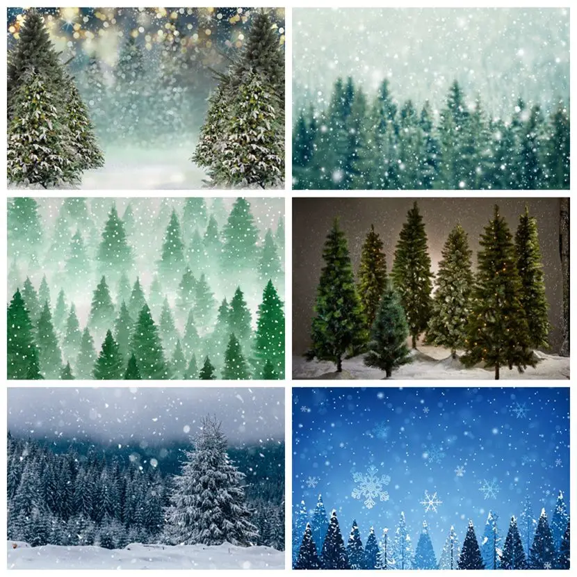 Yeele-خلفية لصور السماء المرصعة بالنجوم والقمر ، حجم مخصص ، خلفية للصور الفوتوغرافية ، أشجار الكريسماس ، الثلجية ، للزينة