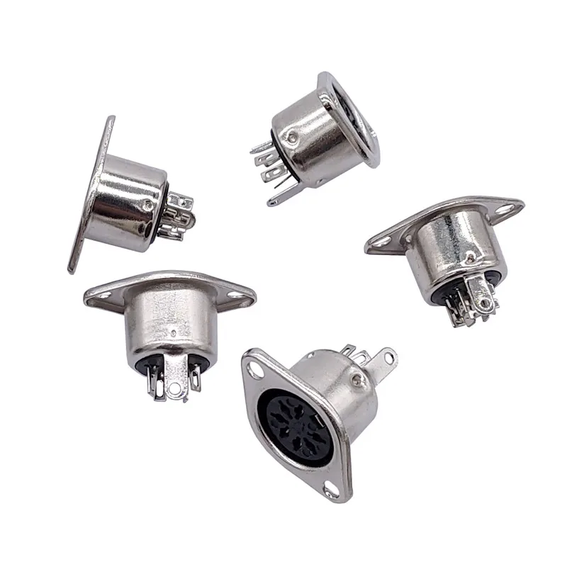 5Pcs Computer Keyboard Plug 3/4/5/6/7/8Pin DIN S Terminal Connector Female Socket Mount Adapter SOLDER MIDI Cable Connector