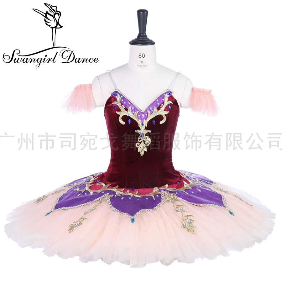 

professional nutcracker ballet tutu costume burgundy beige fairy classical ballet tutu costume dress BT9261