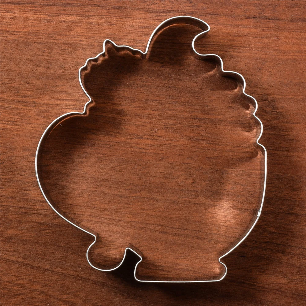 KENIAO Pumpkin Round Cup Cookie Cutter - 11 x 10 CM - Fall Biscuit Fondant Sandwich Bread Mold - Stainless Steel - by Janka