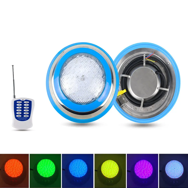 Imagem -02 - Lâmpada Azul à Prova Dágua para Piscina Ip68 Luz de 20w 30w 40w 50w 60w Lâmpadas Subaquáticas Ac12 v Rgb Aço Inoxidável