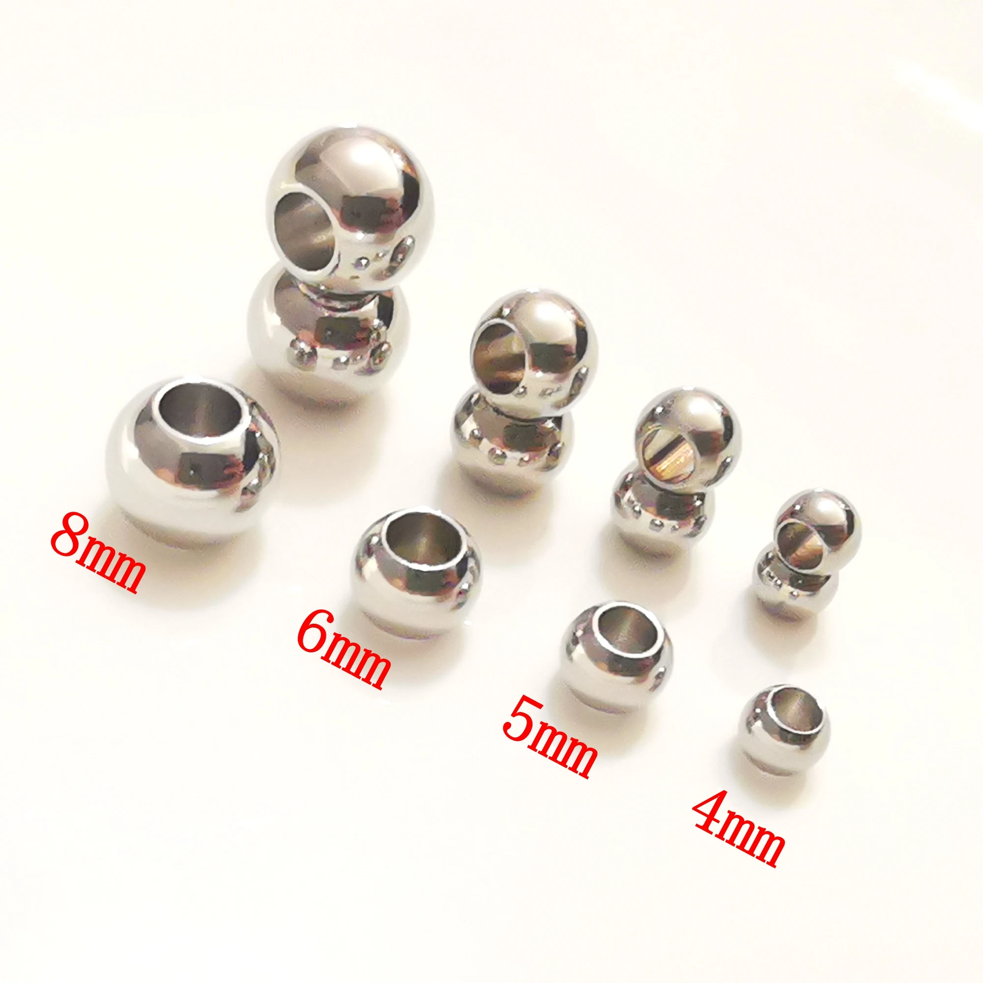 

100pcs in bulk 4mm/5mm/6mm/8mm/ stainless steel Loose beads stainless steel ball charms Jewelry Finding/Making DIY Accessories