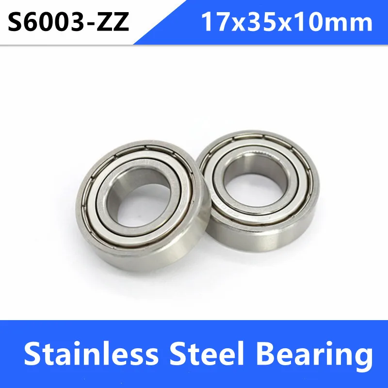 20pcs/lot S6003ZZ 17x35x10 stainless steel 440C shielded deep groove ball bearing S6003-2Z 6003 17*35*10 mm