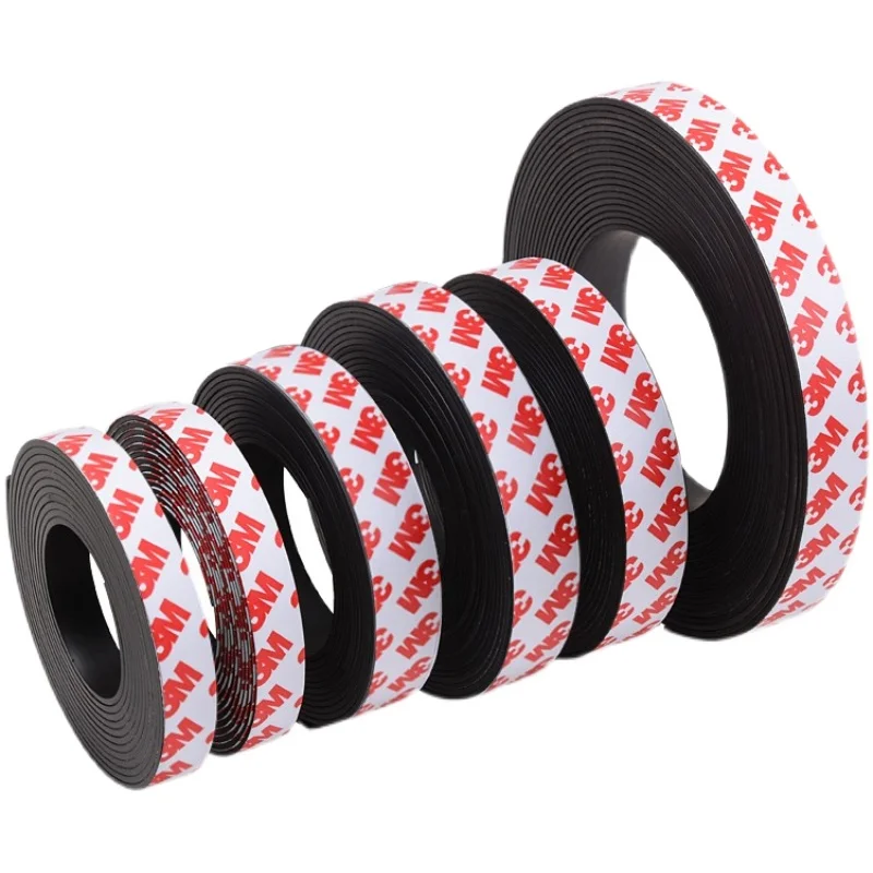 10Meter Strong Flexible Magnet Strip Self Adhesive Magnetic Tape Rubber Magnet Tape