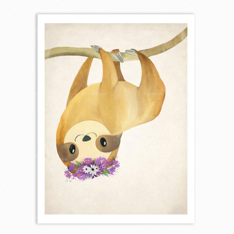 A set of 2 lazy prints, laziness, flower laziness, lazy gifts, nursery murals, animal prints