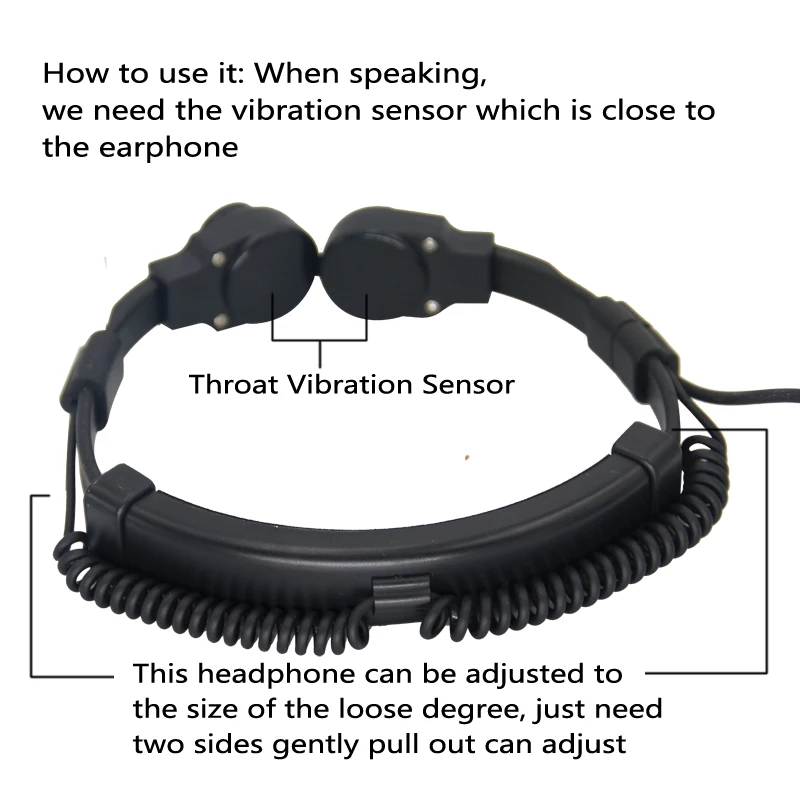 XIERDE retractable laryngeal earphones for Ham Radio Motorola for APX2000 APX7500 DP3400 DP3401 MTP850S P8268