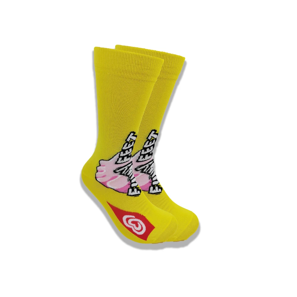 A Pair of Autumn and Winter Cartoon Animal Men and Women\'s Socks Yellow Blue Red Orange Green Grey Tube Senior Sewing Crew
