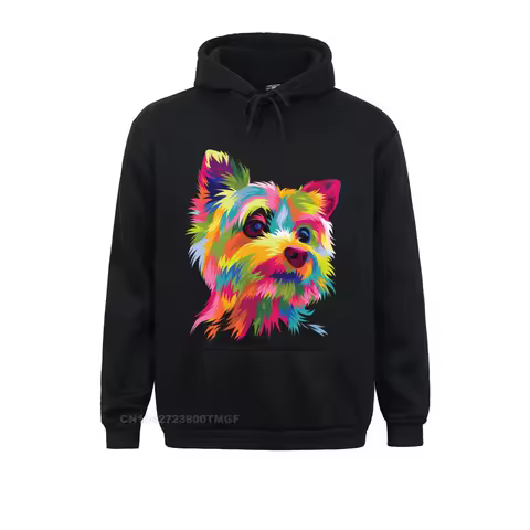 Yorkshire Terrier Funny Yorkie Art Popart Dog Gift Pullover Hoodie Rife Women Sweatshirts Long Sleeve Hoodies Clothes