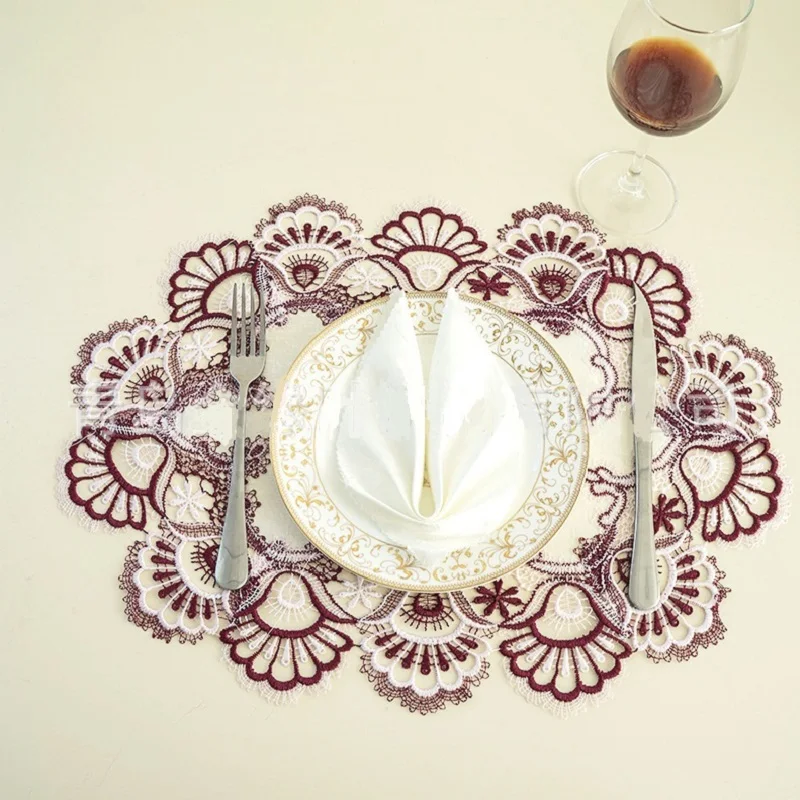 Manufacturers of low-cost direct wholesale purple-red lace tablecloth tablecloth table cloth square table and round table